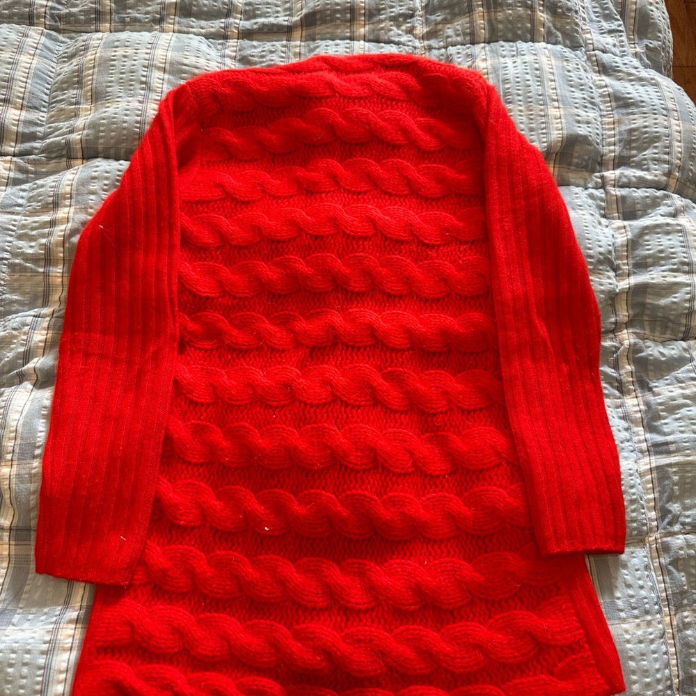 Red Cable Knit Women's Sweater